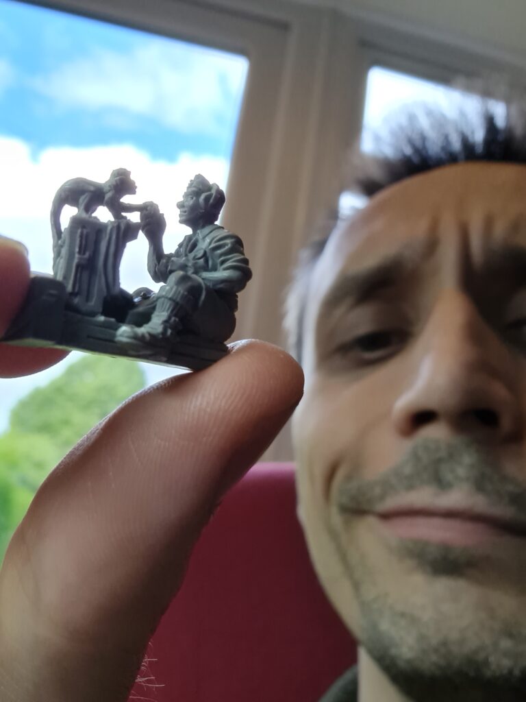 Wojciech Flis hard at work sculpting for Warlord Games