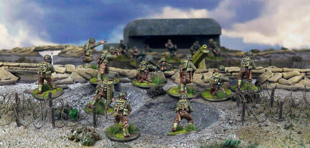 Bolt Action - Outflank! US Rangers pounce upon a 15cm German gun emplacement.