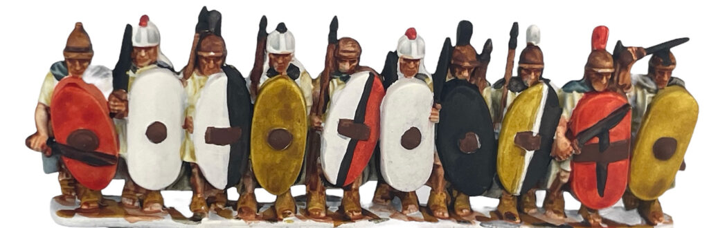 Hail Caesar Epic Battles - Scutarii Painting Guide by Paul Mackay,  Basecoats (Front View)