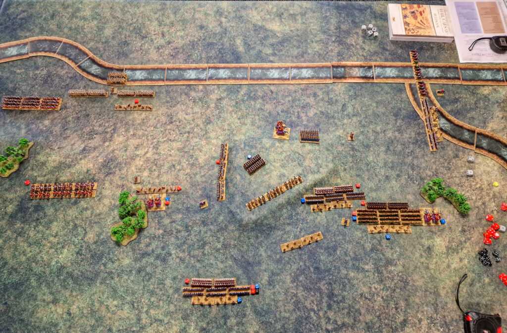 Hail Casear Epic Battles Game Report, The Battle of the Trebia -Start of Turn Four Overhead View