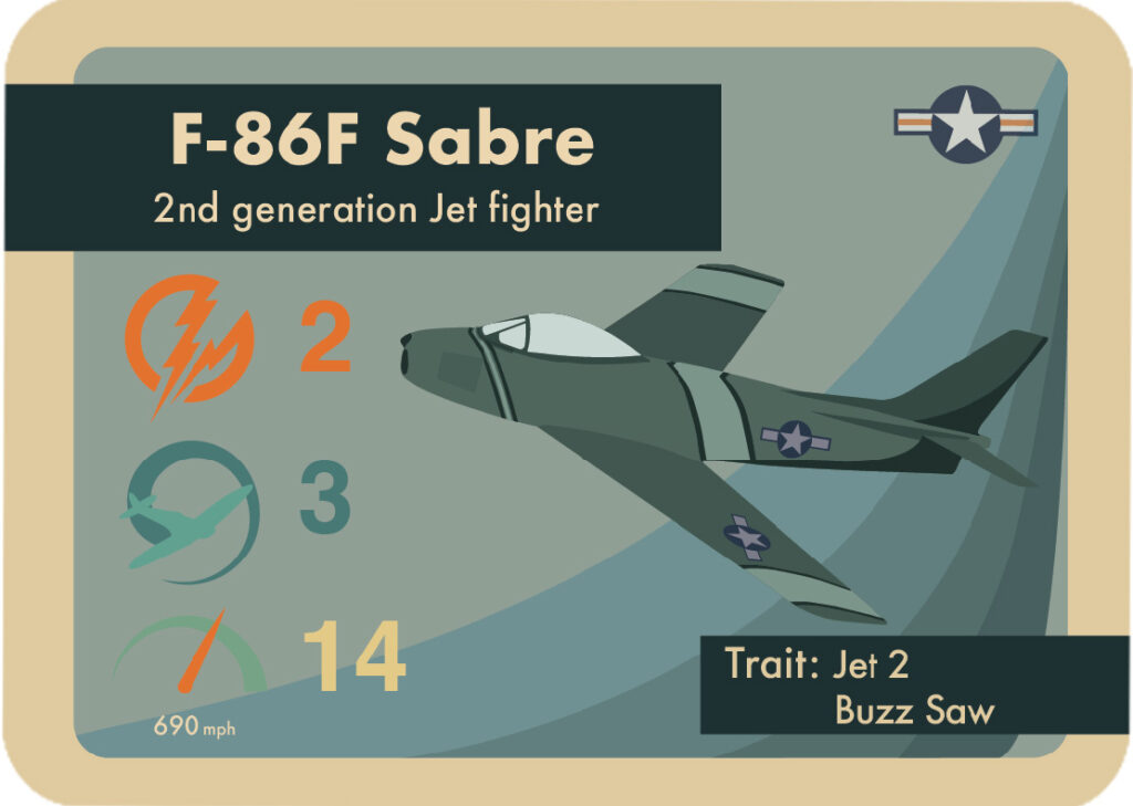 Blood Red Skies F-86F Sabre Aircraft Card