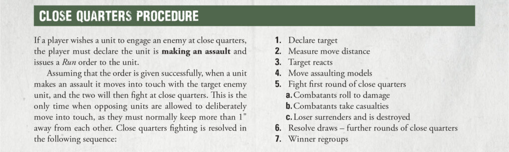 Bolt Action: Third Edition by Warlord Games, Close Quarters Procedure Rulebook Excerpt