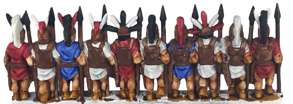 Hail Caesar Epic Battles - Italian Allied Infantry Painting Guide by Paul Mackay,  Basecoats (Rear View)