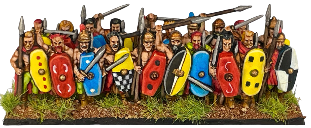 Hail Caesar Epic Battles - Gallic Celt Infantry Painting Guide by Paul Mackay,  Finished Stand of Miniatures