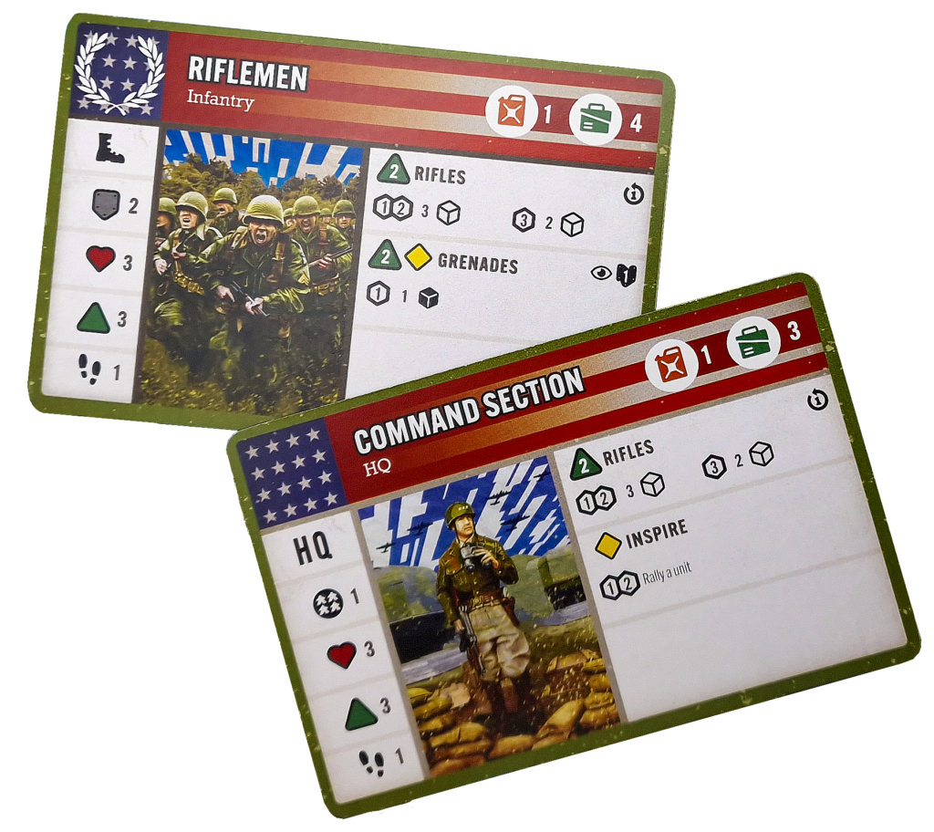 Vanguard: Normandy - US Command Section & US Riflemen Unit Cards