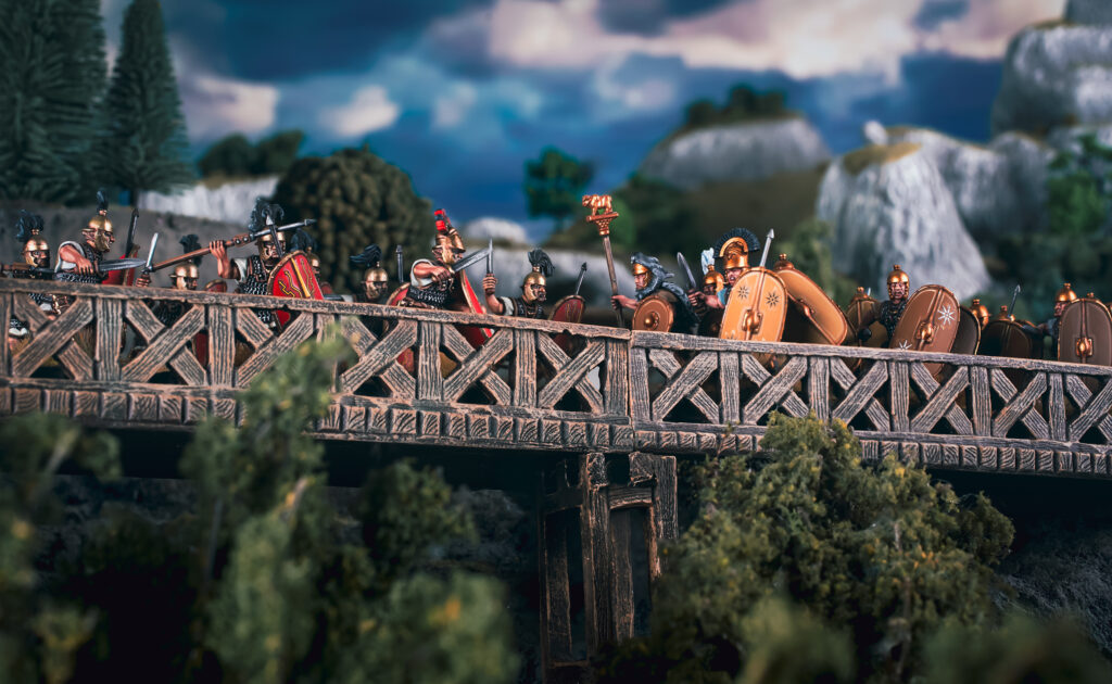 Hail Caesar Rome's Conquest of the East by Warlord Games, Legionaries strike against one another in a fierce struggle for control of a vital crossing