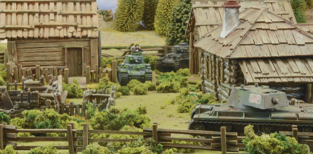Achtung Panzer! by Warlord Games, In the early stages of Operation Barbarossa, a pair of German Panzer 35(t)s are surprised by the appearance of a Soviet KV-1, seemingly impervious to their firepower... 