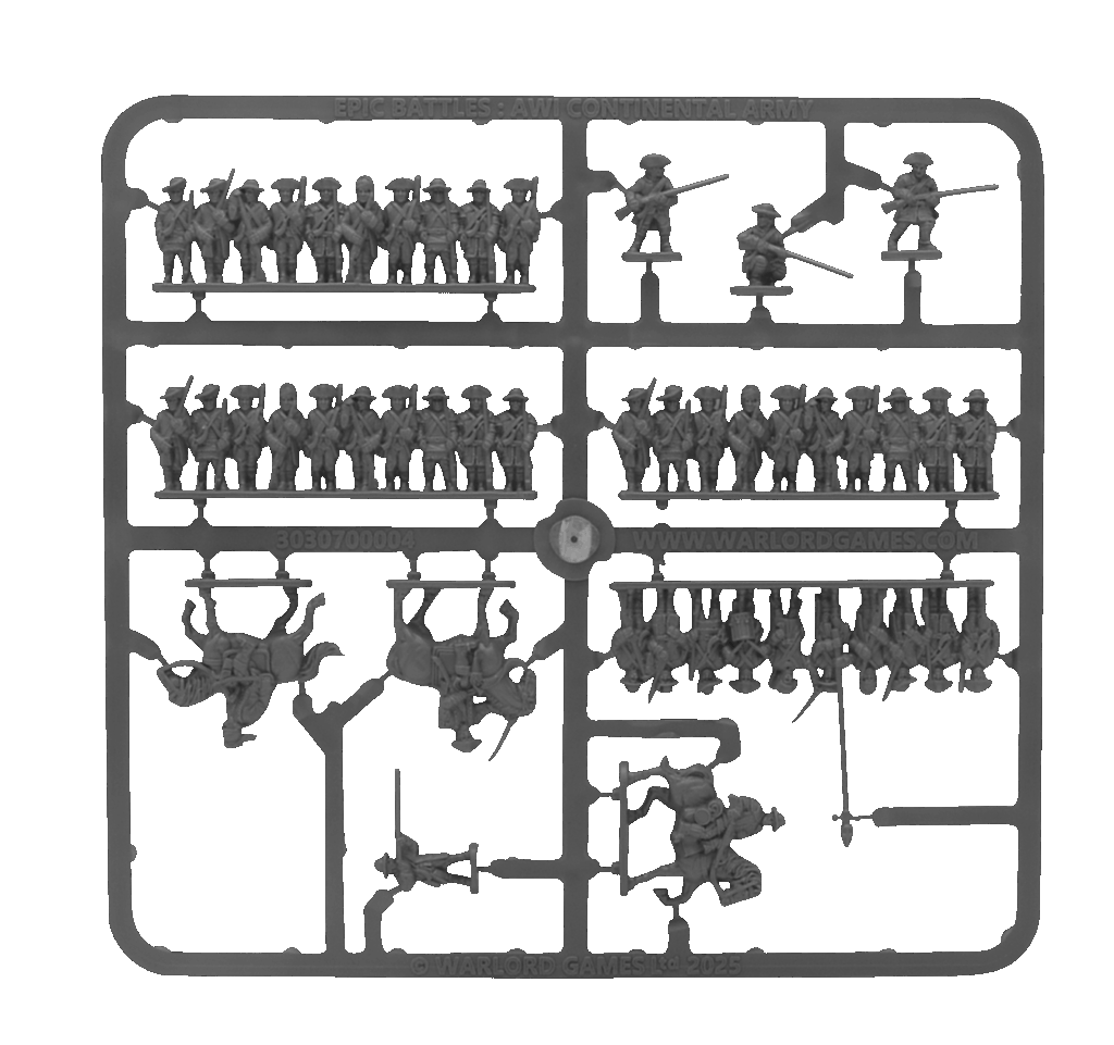 Black Powder Epic Battles: Revolution! - Continental sprue by Warlord games, on a white background. 