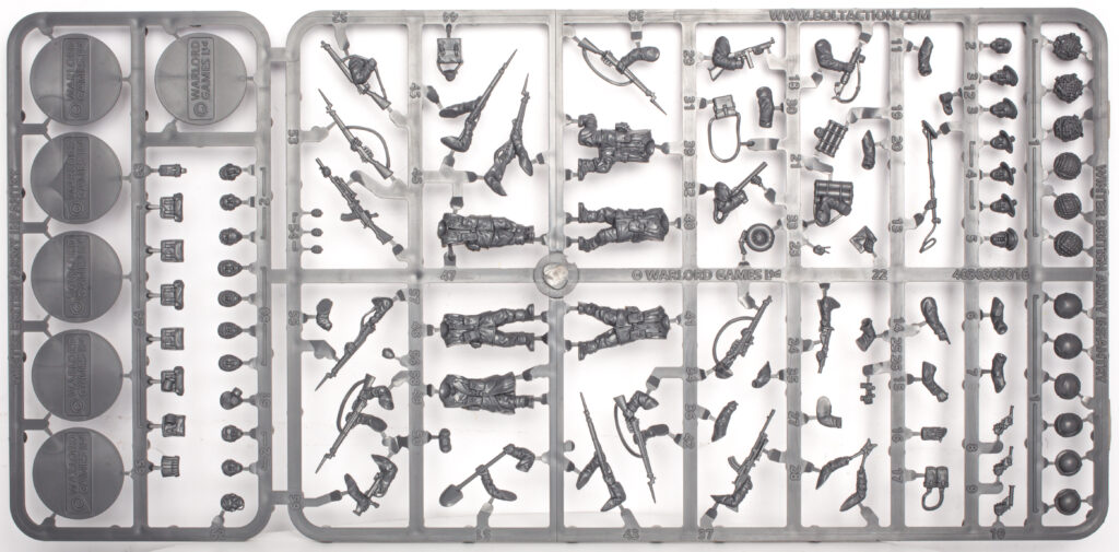 Bolt Action Winter British Infantry sprue by Warlord Games, on a white background.