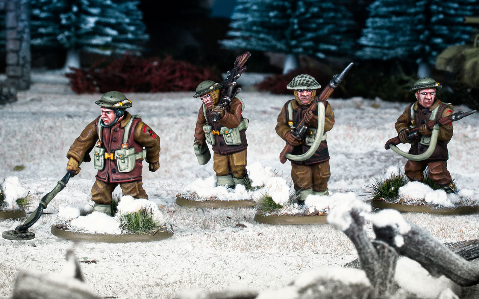 Winter British Infantry by Warlord Games, fully painted.