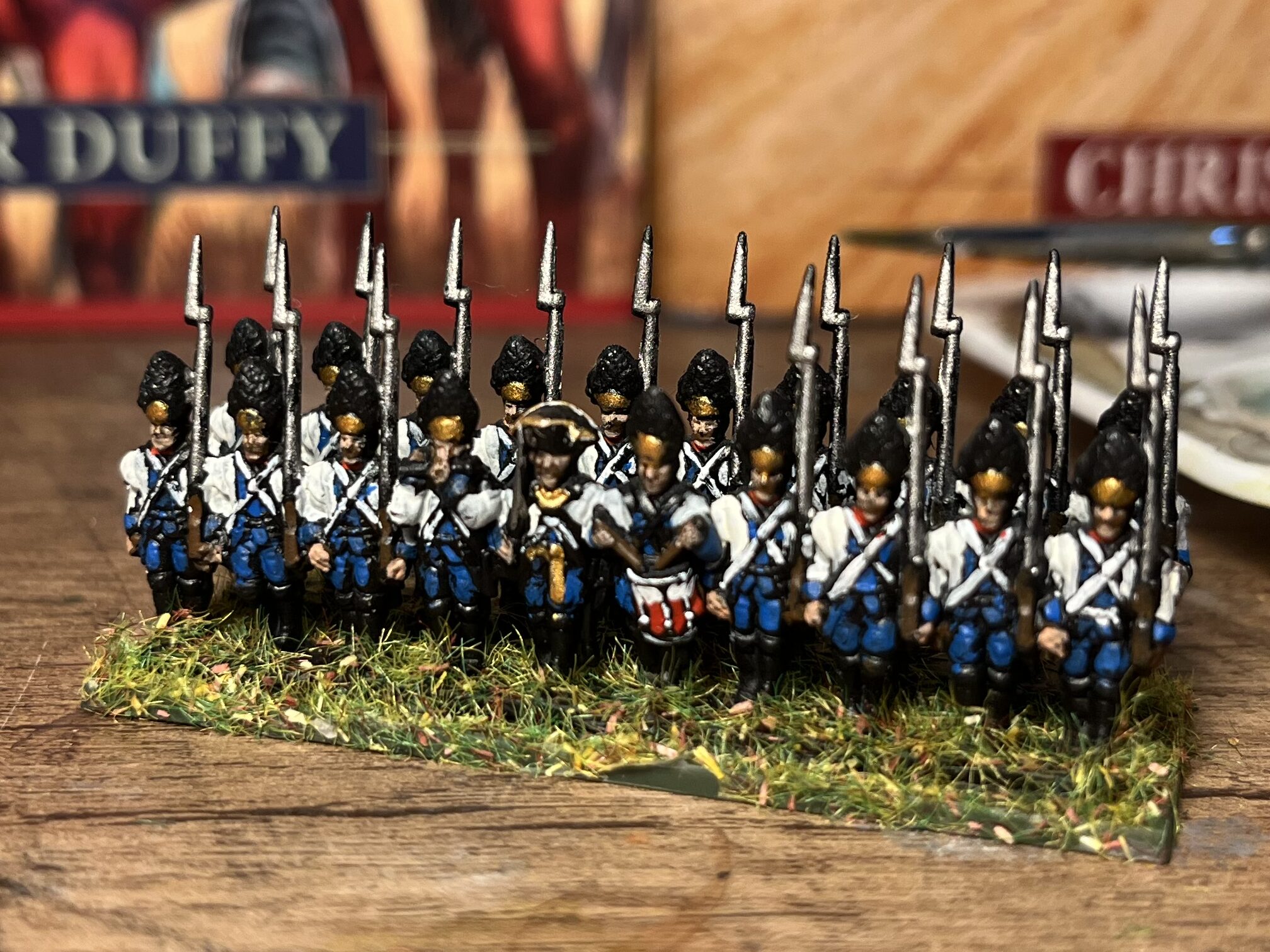 Warlord Games Epic Battles: Revolution! infantry, painted as Austrian Seven Years' War troops.