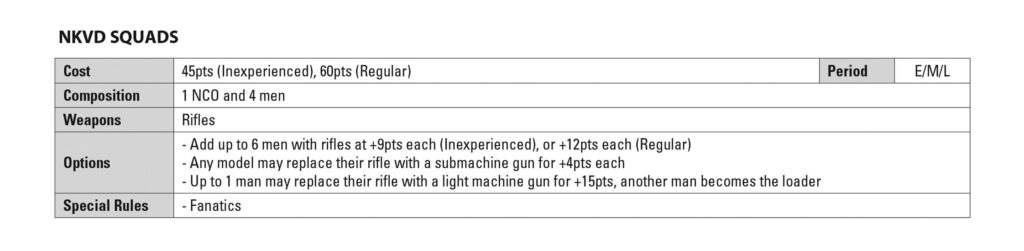 Bolt Action Soviet rules