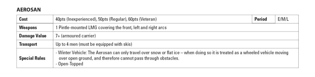 Soviet Aerosan rules