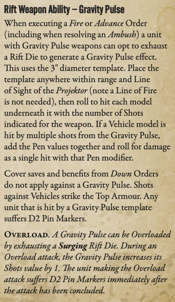 Schwerefeld rules for Konflikt '47 by Warlord Games